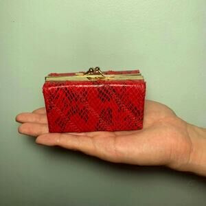 1970s Roger Gimbel Snakeskin Mini Structured Clasp Bag